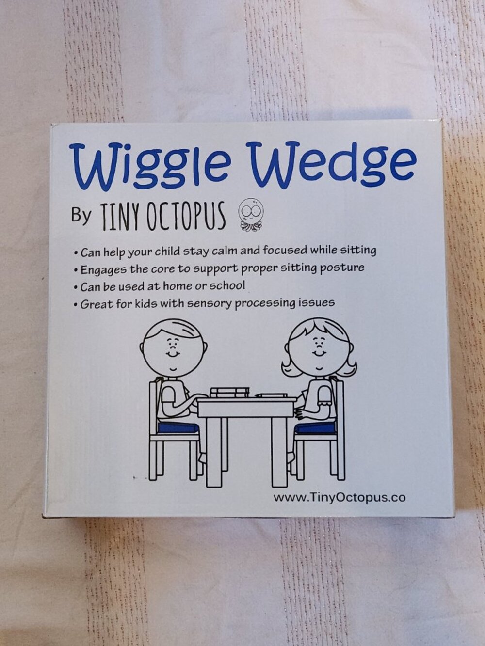 Wiggle Wedge Seat Sensory Cushion (10” Square) 10x10 Inch, Blue Special Needs